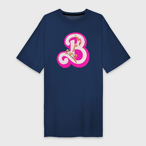 Женская футболка-платье Барби и Кен / Тёмно-синий – фото 1
