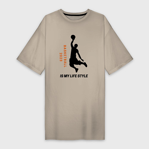 Женская футболка-платье Баскетбол 2023 / Миндальный – фото 1