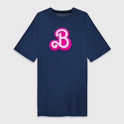 Футболка женская-платье Б - значит Барби, цвет: тёмно-синий