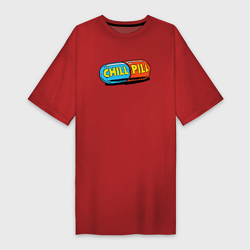 Женская футболка-платье Chill pill / Красный – фото 1