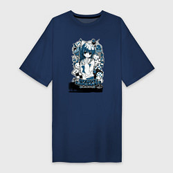 Футболка женская-платье Аниме футболка -Sakura Koharu, цвет: тёмно-синий