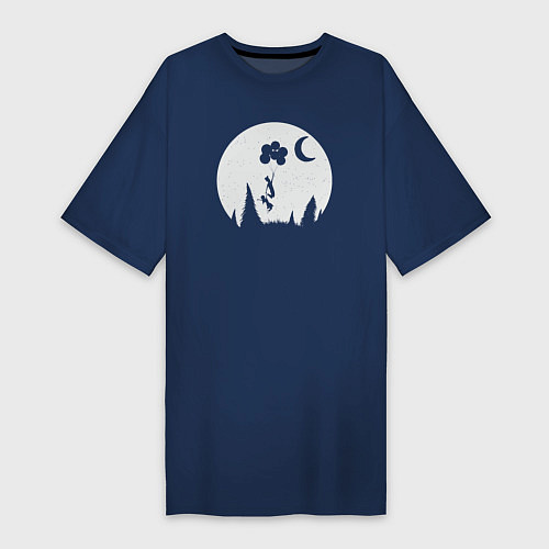 Женская футболка-платье Дети с шариками / Тёмно-синий – фото 1