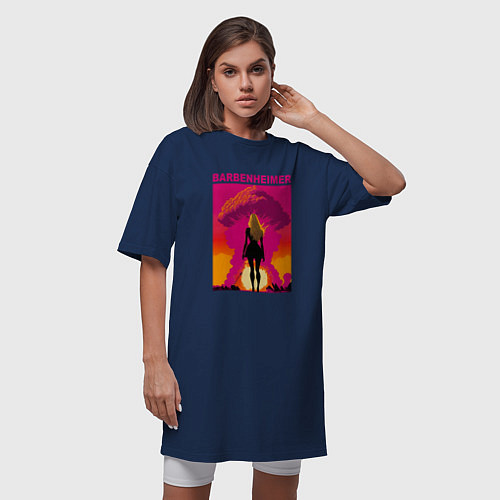 Женская футболка-платье Барбенгеймер / Тёмно-синий – фото 3