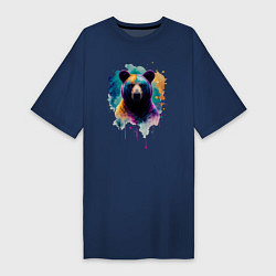 Женская футболка-платье Медведь портрет