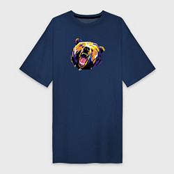 Женская футболка-платье Голова медведя WPAP
