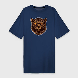 Женская футболка-платье Медведь гризли