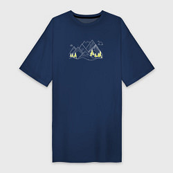 Женская футболка-платье Горы и лес