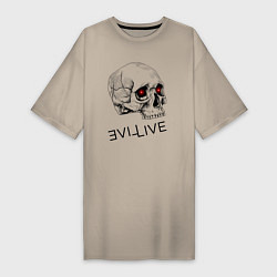 Женская футболка-платье Evil and live