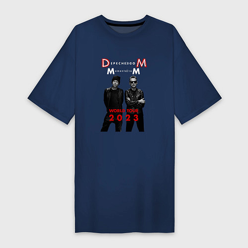 Женская футболка-платье Depeche Mode 2023 Memento Mori - Dave & Martin 04 / Тёмно-синий – фото 1