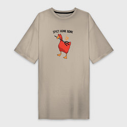 Женская футболка-платье Spicy honk bonk - Untitled Goose Game