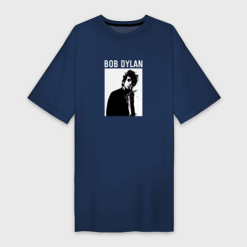 Женская футболка-платье Tribute to Bob Dylan / Тёмно-синий – фото 1