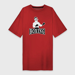 Футболка женская-платье Boxing man, цвет: красный