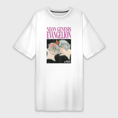 Женская футболка-платье Рей и Синдзи / Белый – фото 1