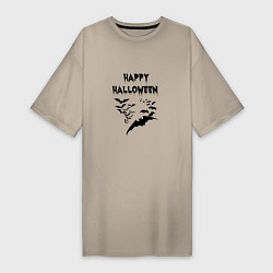 Женская футболка-платье Хэллоуин и летучие мыши