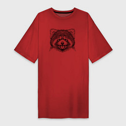 Женская футболка-платье Голова рыжей панды