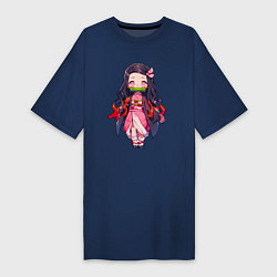 Женская футболка-платье Чиби Незуко - Клинок демонов