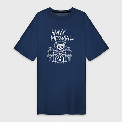 Женская футболка-платье Heavy Meowtal - кошачья музыка
