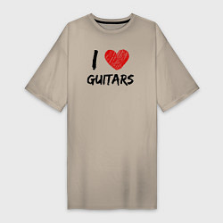 Женская футболка-платье Люблю гитары