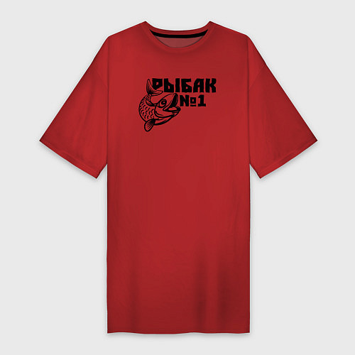 Женская футболка-платье Рыбак 1 / Красный – фото 1