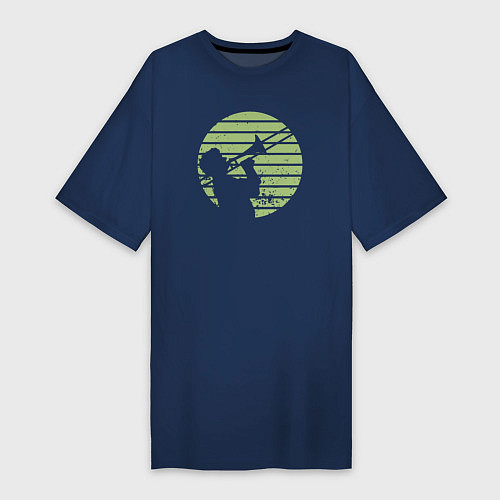 Женская футболка-платье Джазовый трубач / Тёмно-синий – фото 1