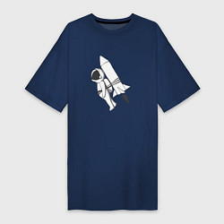 Женская футболка-платье Полёт на ракете