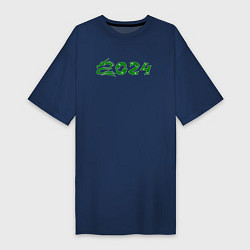 Женская футболка-платье Зеленый дракон 2024 деревянный
