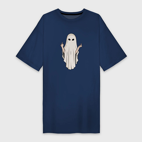 Женская футболка-платье The unkind ghost / Тёмно-синий – фото 1