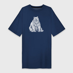 Женская футболка-платье Толстый медведь сидит