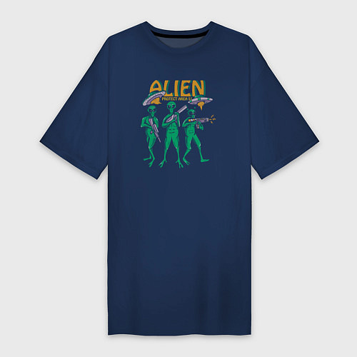 Женская футболка-платье Alien area / Тёмно-синий – фото 1