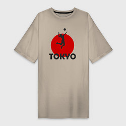 Женская футболка-платье Волейбол в Токио