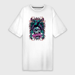 Женская футболка-платье Anarchy skull punk