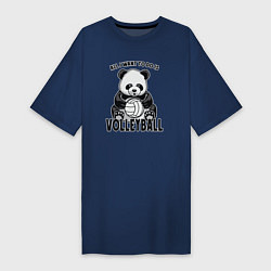 Футболка женская-платье Panda volleyball, цвет: тёмно-синий