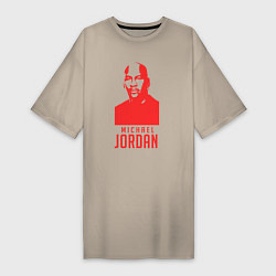 Футболка женская-платье Jordan in red, цвет: миндальный