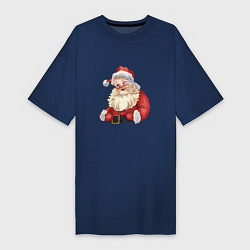 Женская футболка-платье Дед мороз с улыбкой