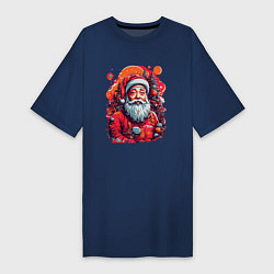 Женская футболка-платье Санта Клаус