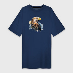 Женская футболка-платье Акварельный орел в брызгах краски