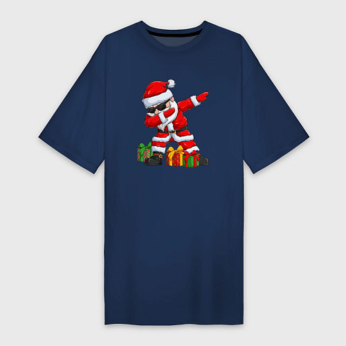 Женская футболка-платье Санта дэб / Тёмно-синий – фото 1