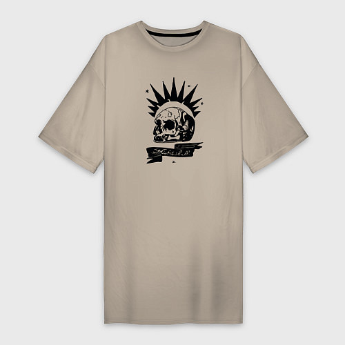 Женская футболка-платье Череп с футболки Хлои из Life is Strange / Миндальный – фото 1