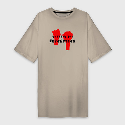 Женская футболка-платье Depeche Mode - Revolution mode / Миндальный – фото 1