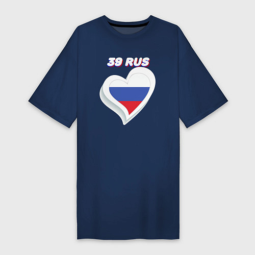 Женская футболка-платье 39 регион Калининградская область / Тёмно-синий – фото 1