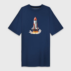 Женская футболка-платье Запуск космического корабля