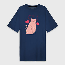 Женская футболка-платье Влюблённая кошечка