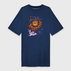 Женская футболка-платье Хеллоуин колдовская тыква
