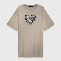 Женская футболка-платье Сердце узоры