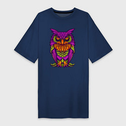 Футболка женская-платье Purple owl, цвет: тёмно-синий