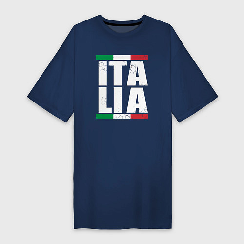 Женская футболка-платье Italia / Тёмно-синий – фото 1