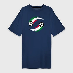Футболка женская-платье Итальянские мячи, цвет: тёмно-синий