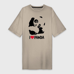 Женская футболка-платье I love panda