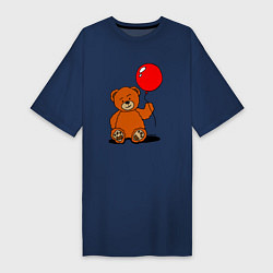 Женская футболка-платье Плюшевый медведь с воздушным шариком