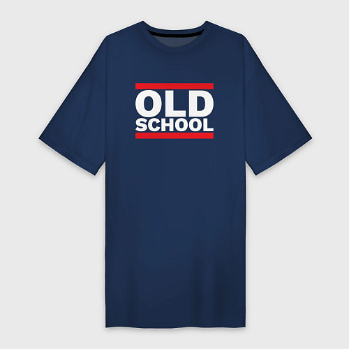 Женская футболка-платье Old school - experience / Тёмно-синий – фото 1